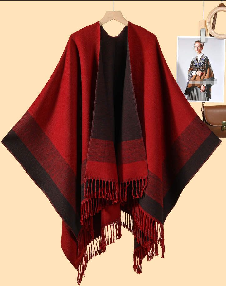 Deep red and black statement wrap